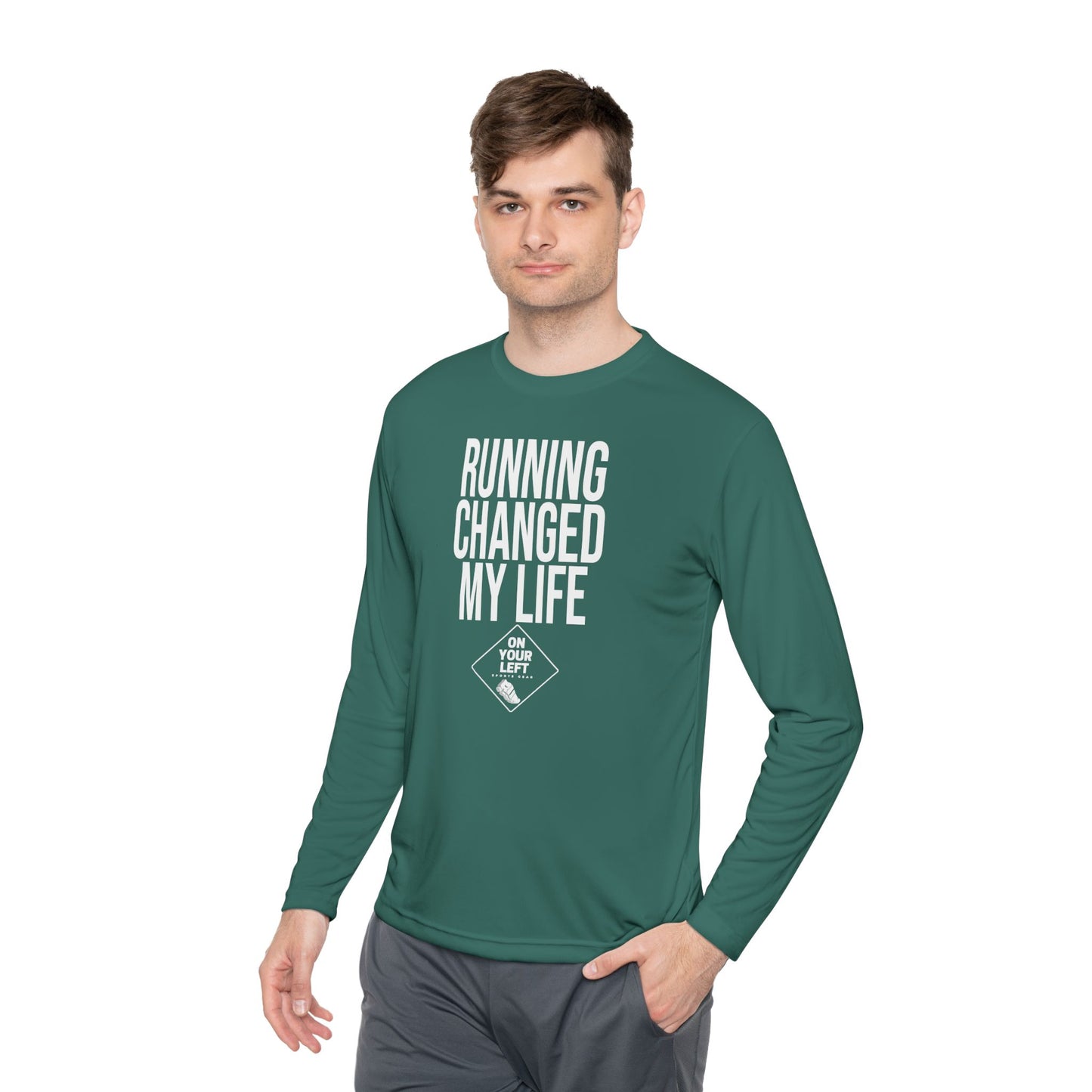 Unisex Jersey Long Sleeve Tee: RUNNING CHANGED MY LIFE