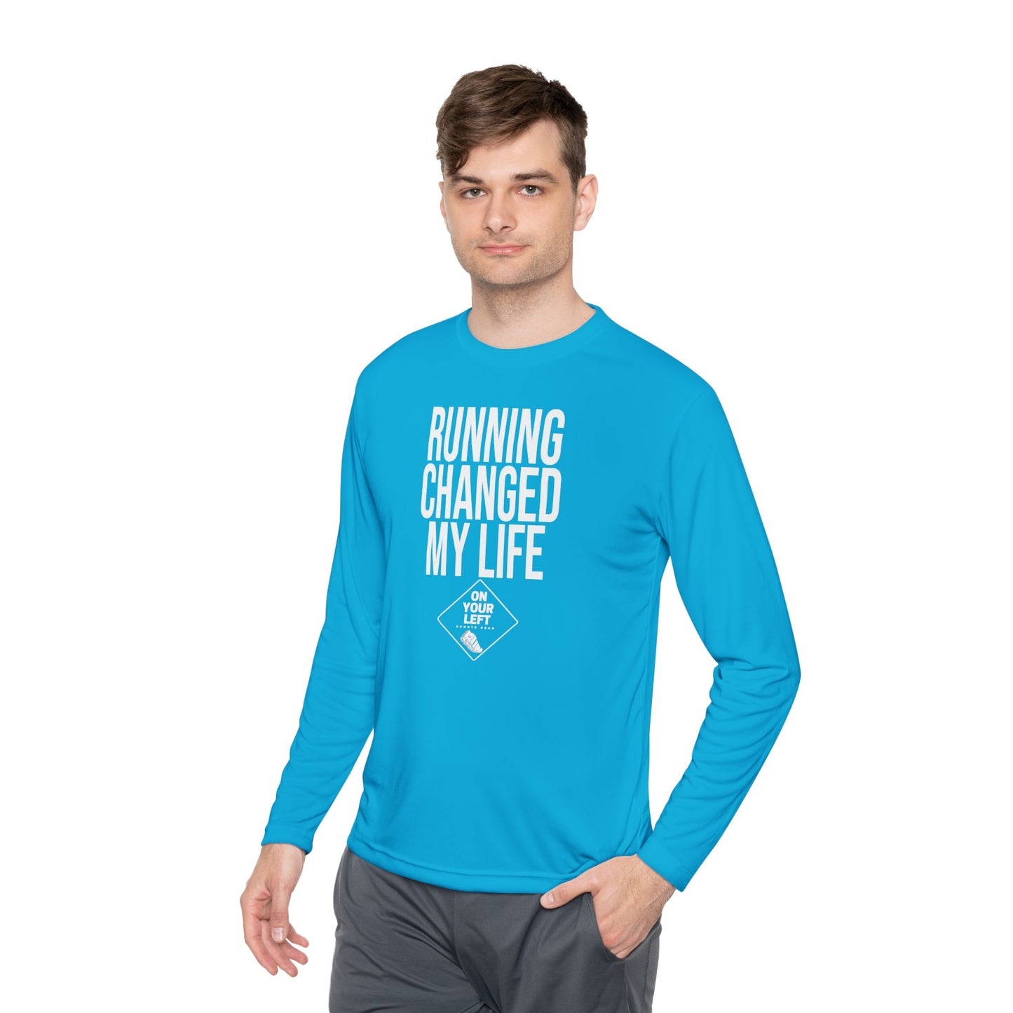 Unisex Jersey Long Sleeve Tee: RUNNING CHANGED MY LIFE