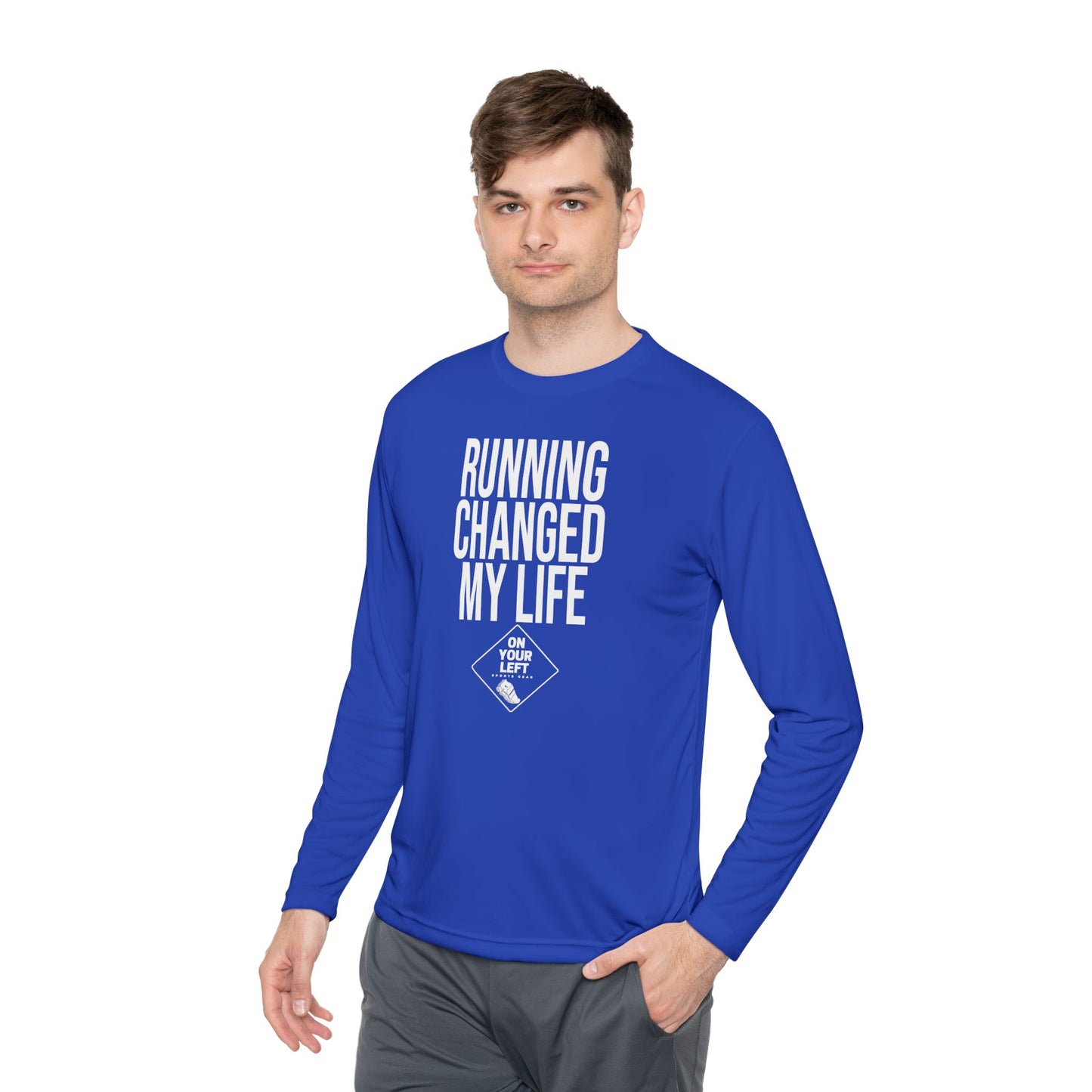 Unisex Jersey Long Sleeve Tee: RUNNING CHANGED MY LIFE