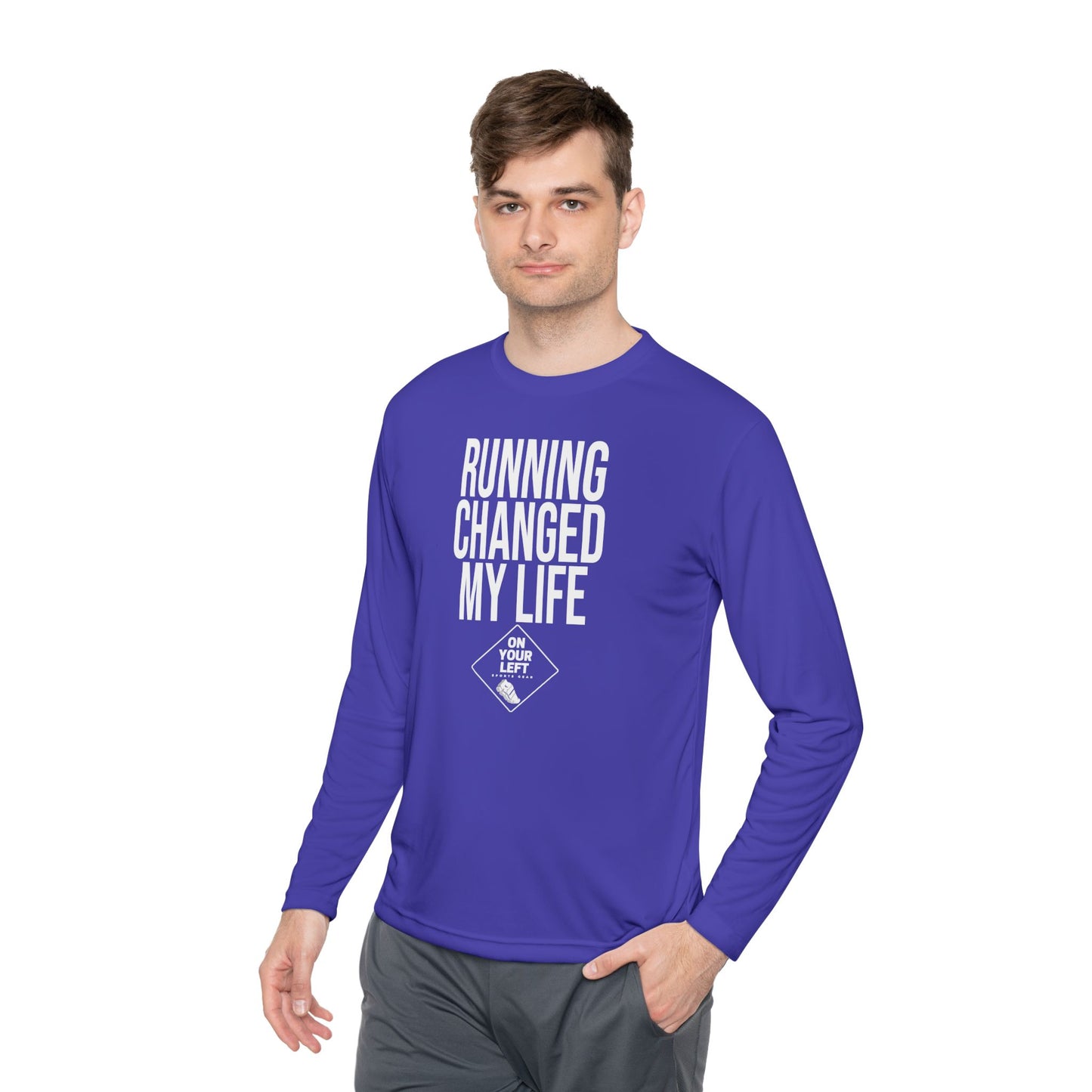 Unisex Jersey Long Sleeve Tee: RUNNING CHANGED MY LIFE