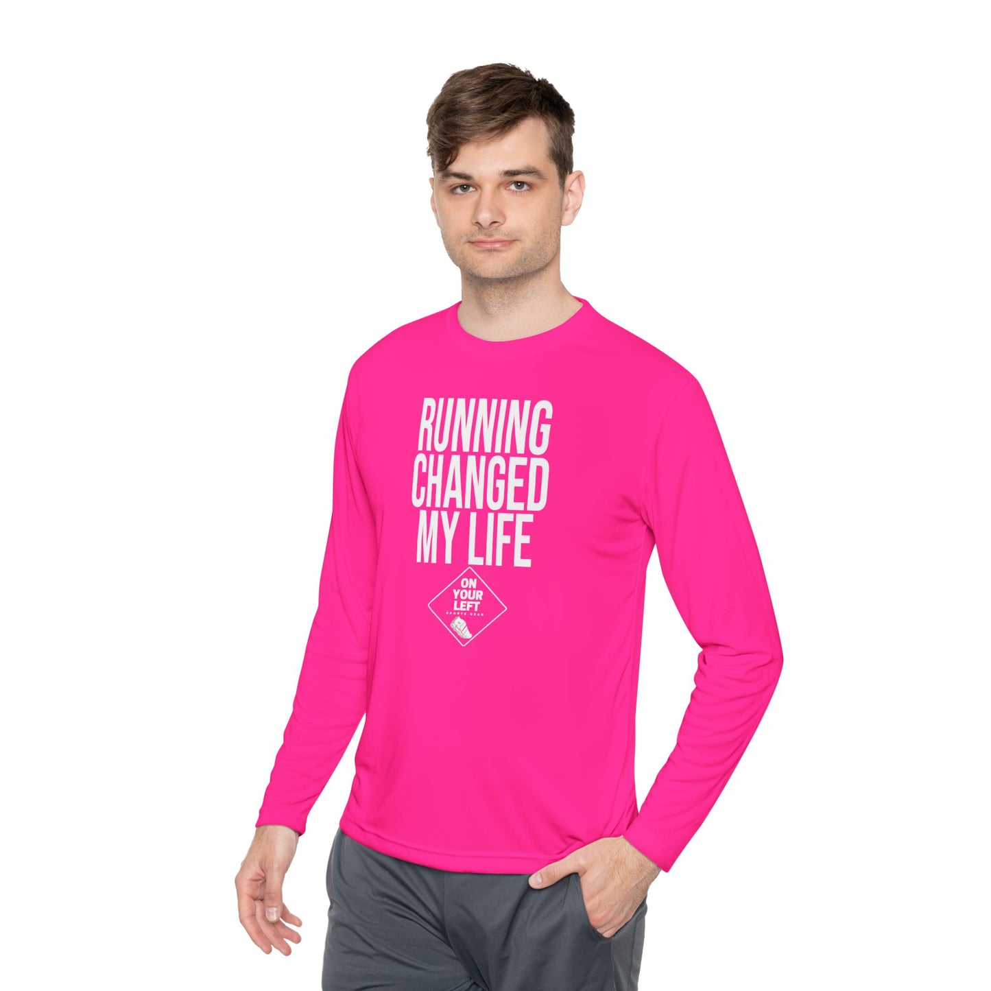 Unisex Jersey Long Sleeve Tee: RUNNING CHANGED MY LIFE