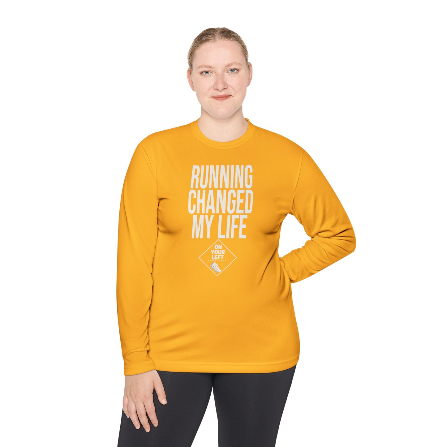 Unisex Jersey Long Sleeve Tee: RUNNING CHANGED MY LIFE