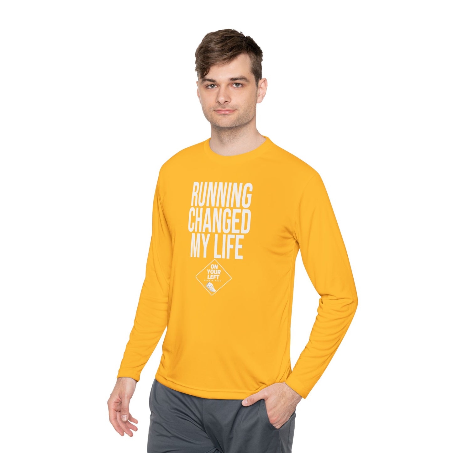 Unisex Jersey Long Sleeve Tee: RUNNING CHANGED MY LIFE