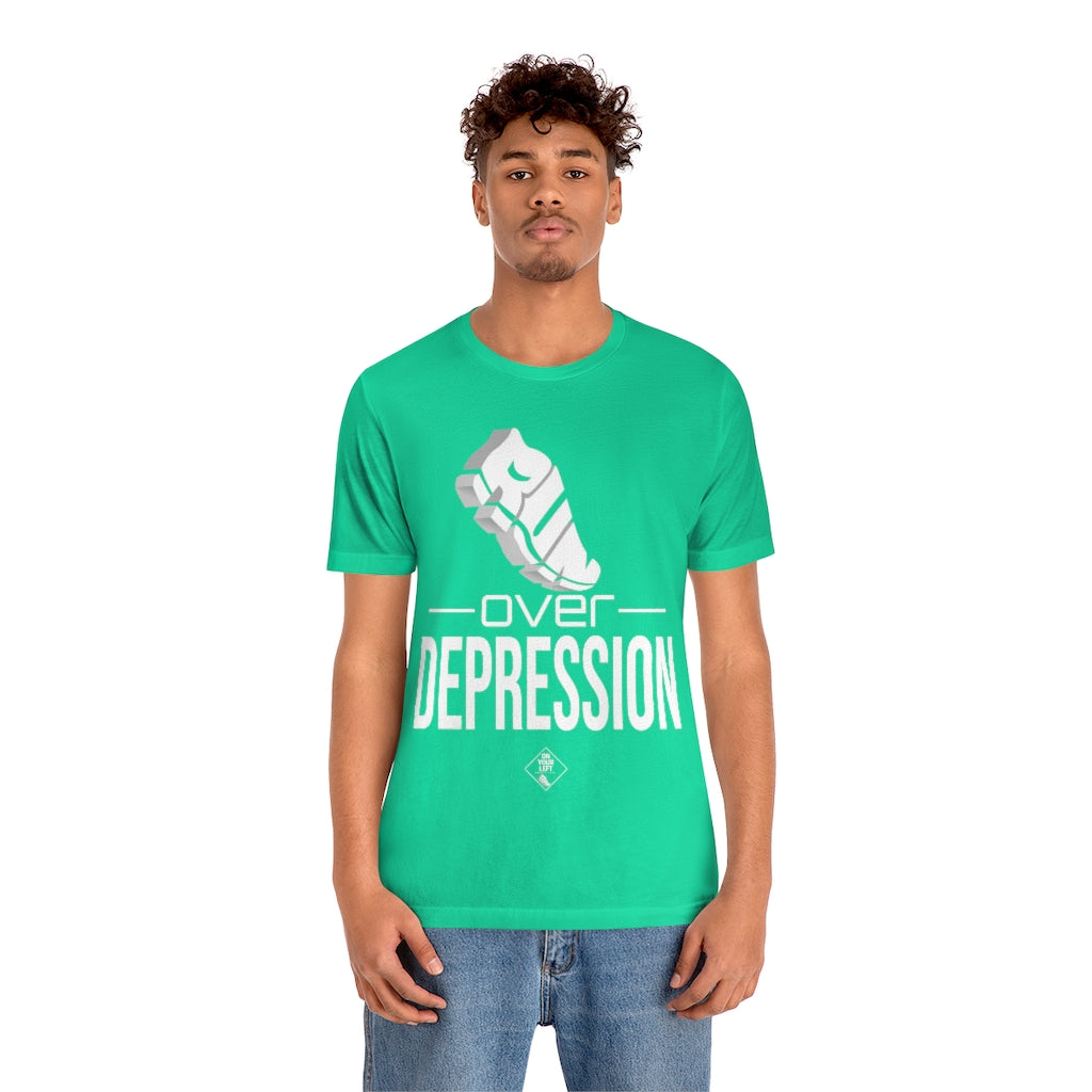 Unisex Jersey Short Sleeve Tee: RUN over Depression