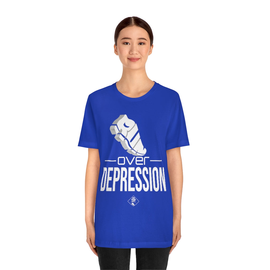 Unisex Jersey Short Sleeve Tee: RUN over Depression