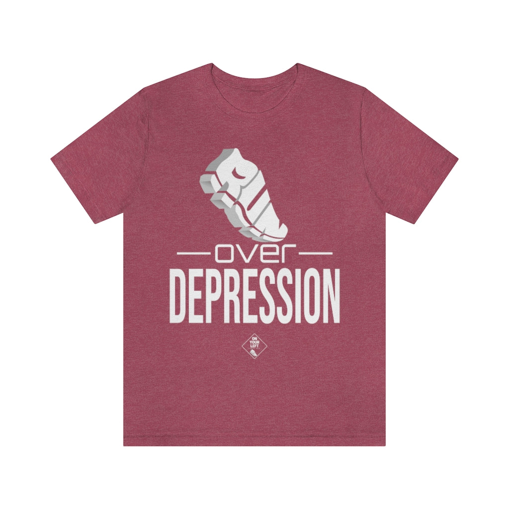 Unisex Jersey Short Sleeve Tee: RUN over Depression