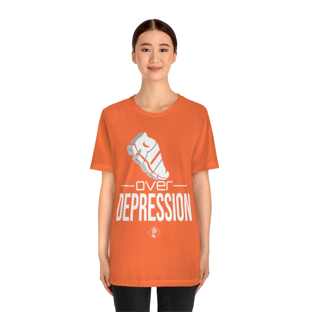 Unisex Jersey Short Sleeve Tee: RUN over Depression