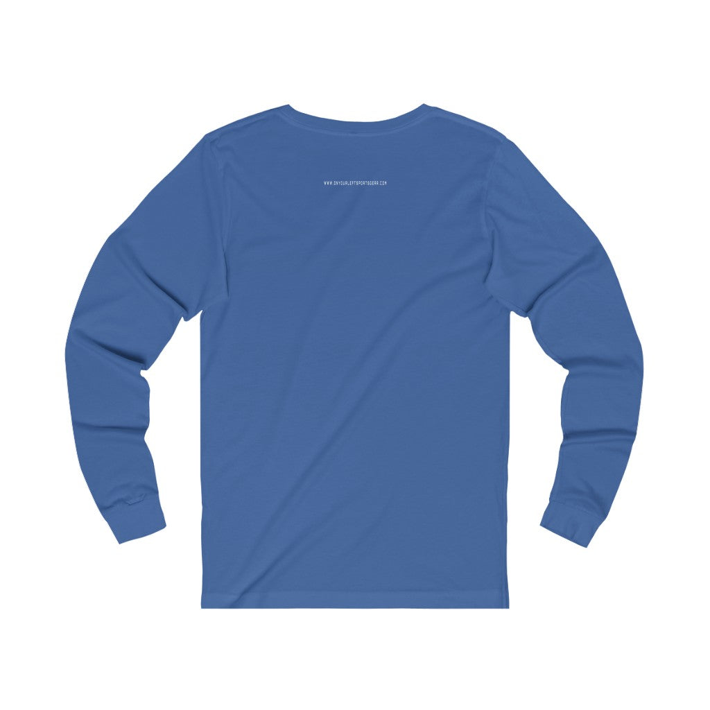 Unisex Jersey Long Sleeve Tee: FASTER THAN EVERYONE ON THE COUCH