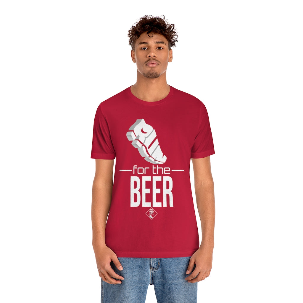 Unisex Jersey Short Sleeve Tee: RUN for the BEER