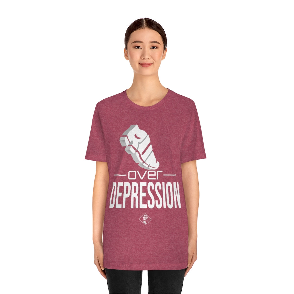 Unisex Jersey Short Sleeve Tee: RUN over Depression