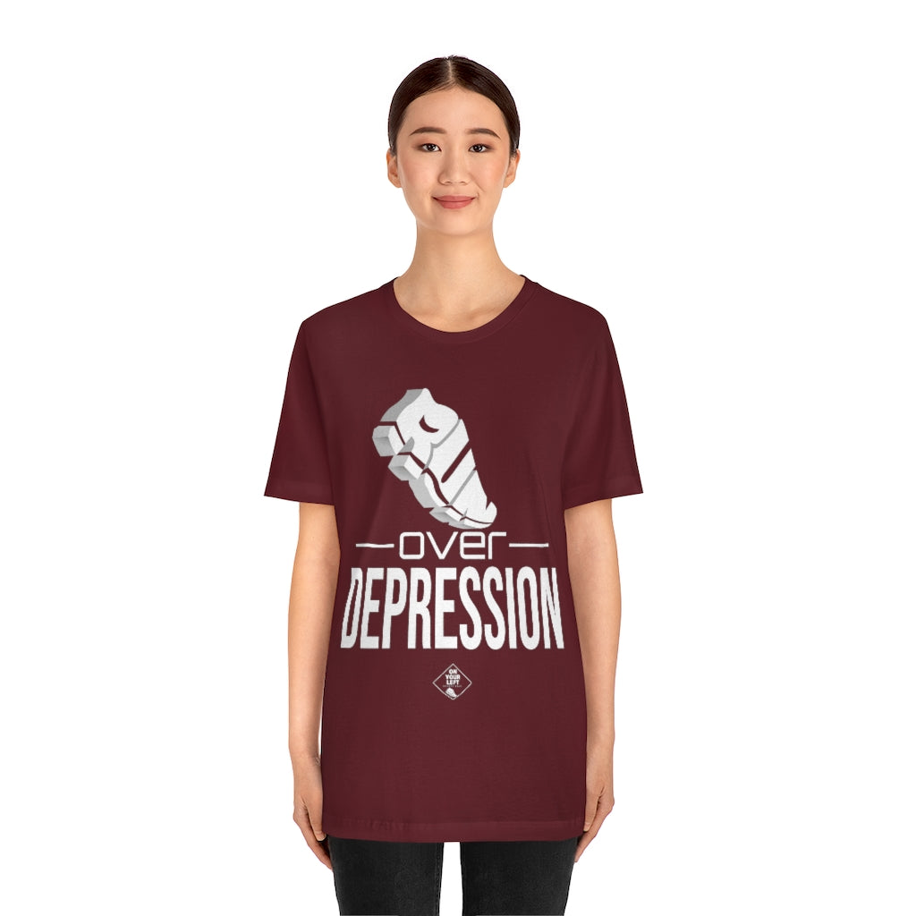 Unisex Jersey Short Sleeve Tee: RUN over Depression