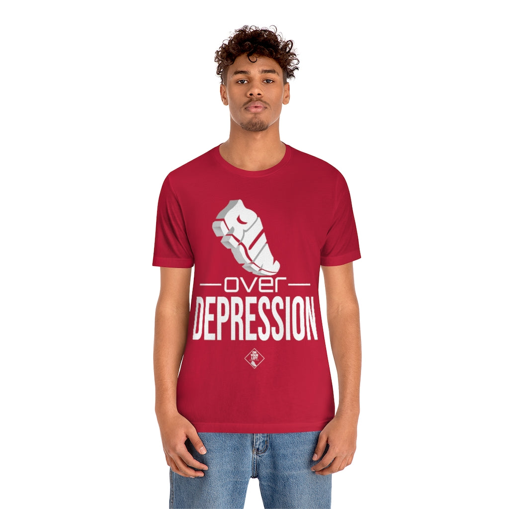 Unisex Jersey Short Sleeve Tee: RUN over Depression