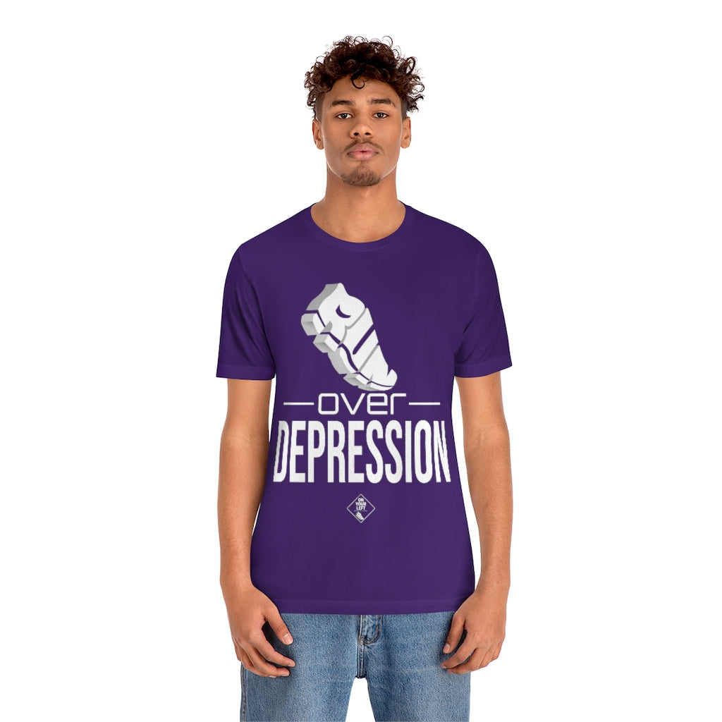Unisex Jersey Short Sleeve Tee: RUN over Depression