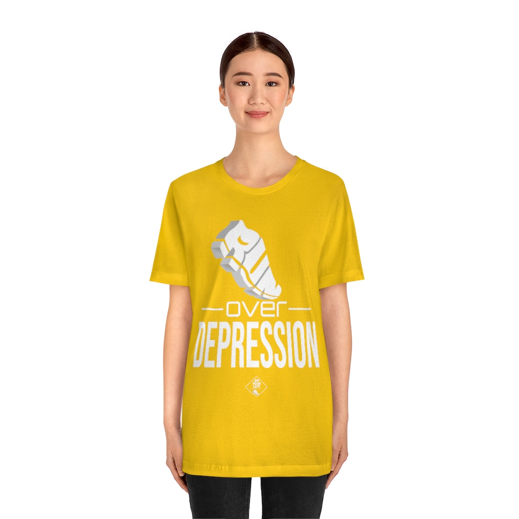 Unisex Jersey Short Sleeve Tee: RUN over Depression