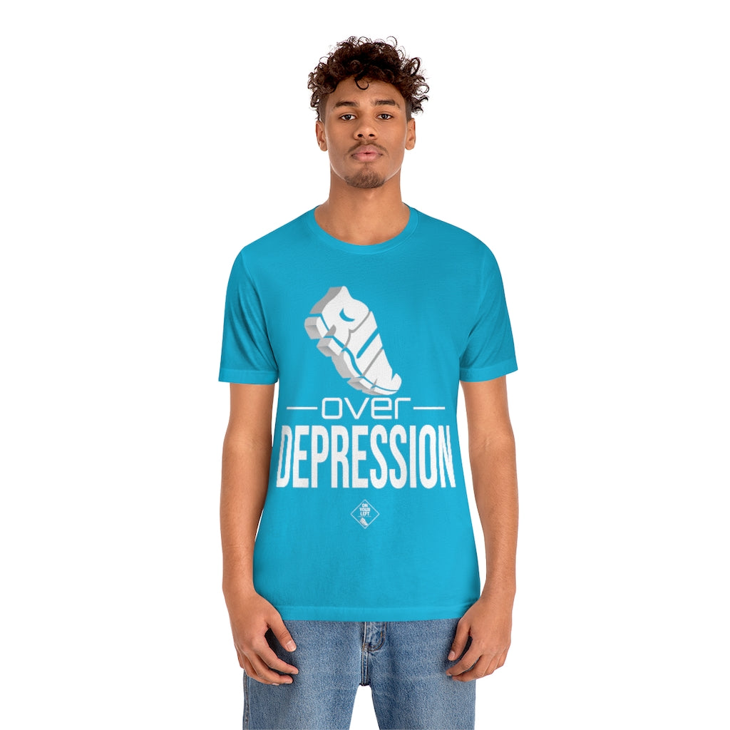 Unisex Jersey Short Sleeve Tee: RUN over Depression