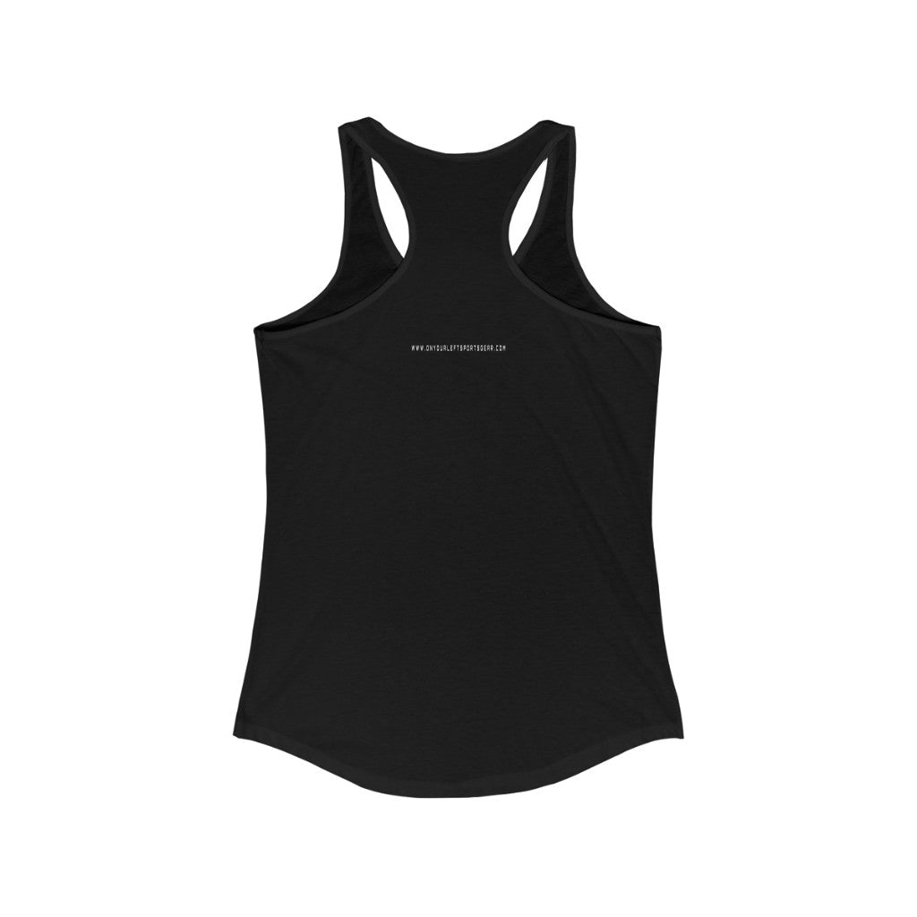 Women's Ideal Racerback Tank: FASTER THAN EVERYONE ON THE COUCH