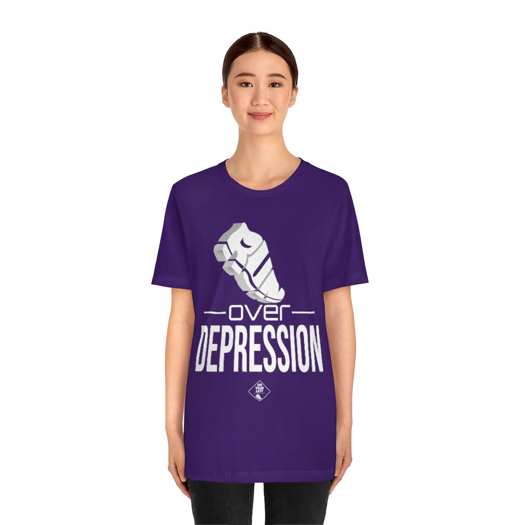 Unisex Jersey Short Sleeve Tee: RUN over Depression