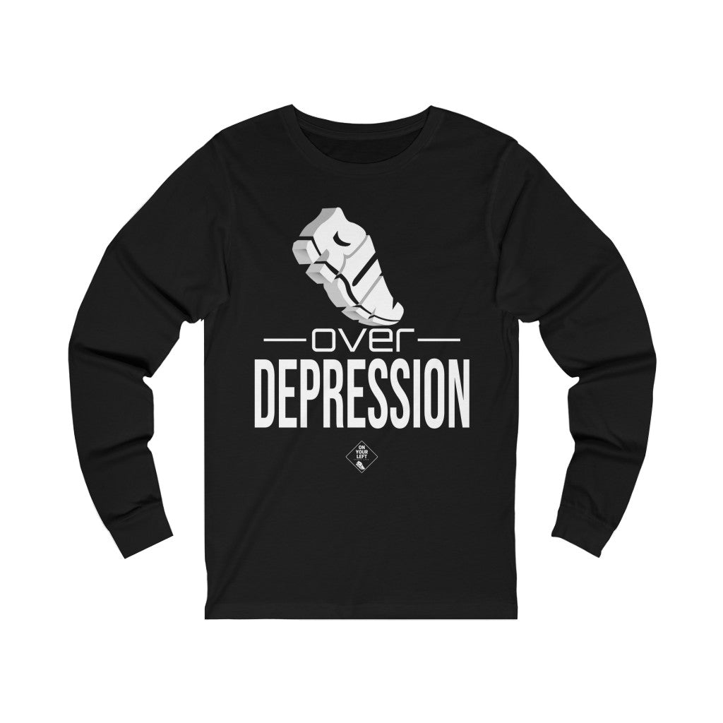 Unisex Jersey Long Sleeve Tee: RUN over Depression