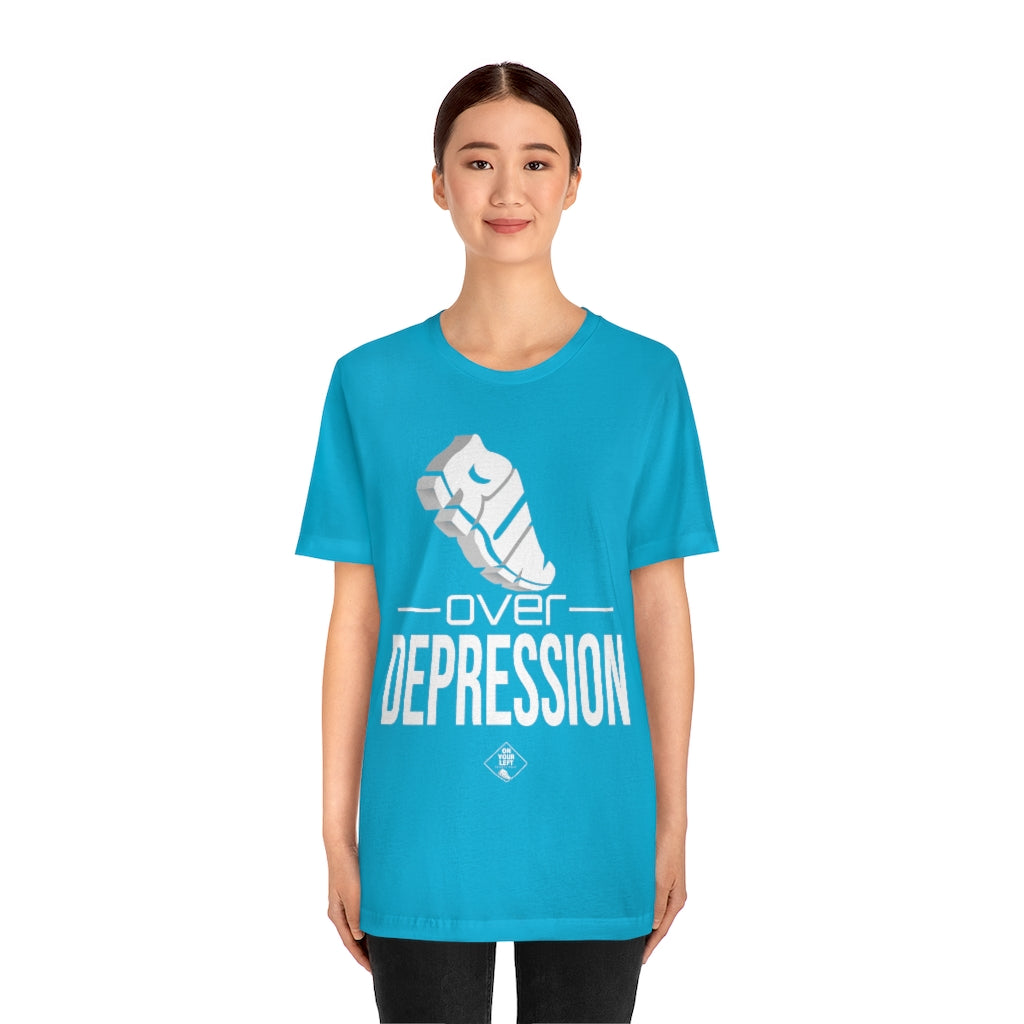 Unisex Jersey Short Sleeve Tee: RUN over Depression