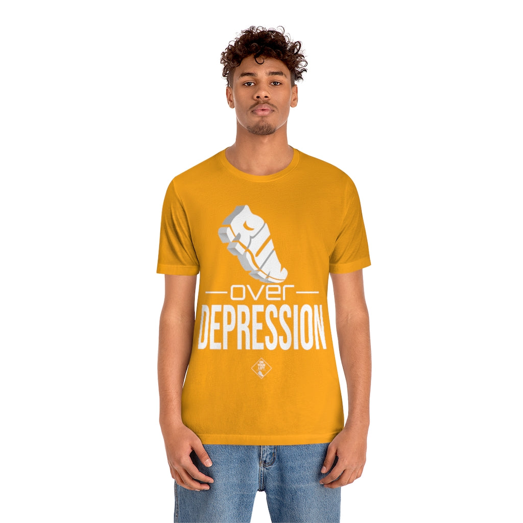 Unisex Jersey Short Sleeve Tee: RUN over Depression