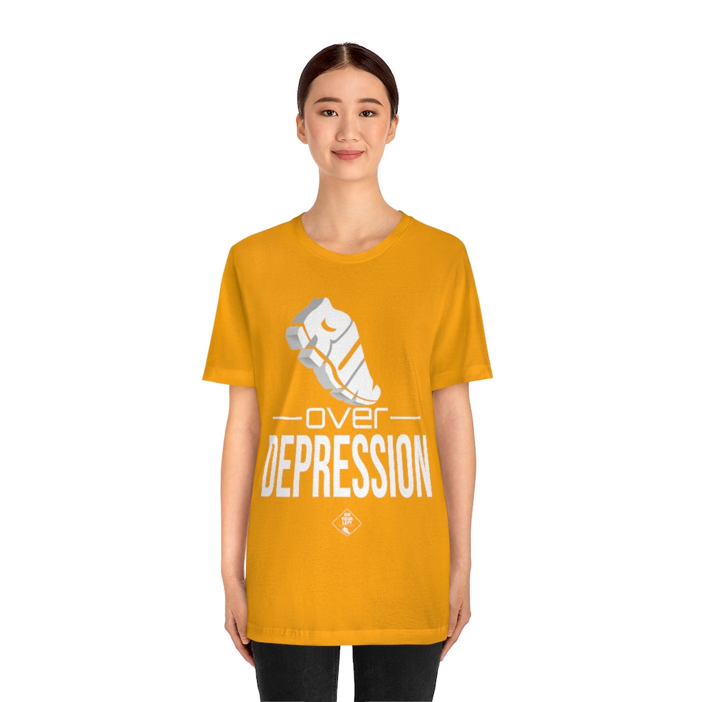 Unisex Jersey Short Sleeve Tee: RUN over Depression