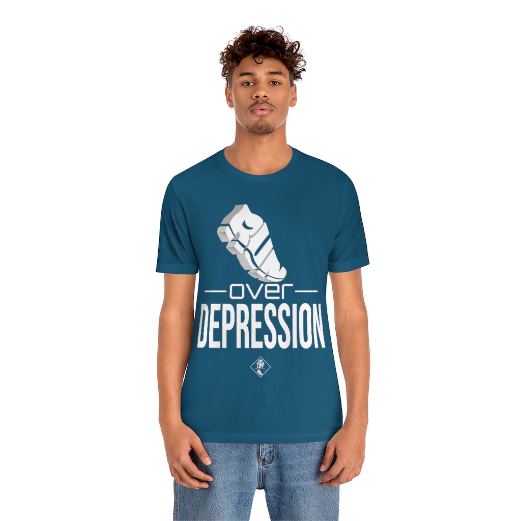 Unisex Jersey Short Sleeve Tee: RUN over Depression
