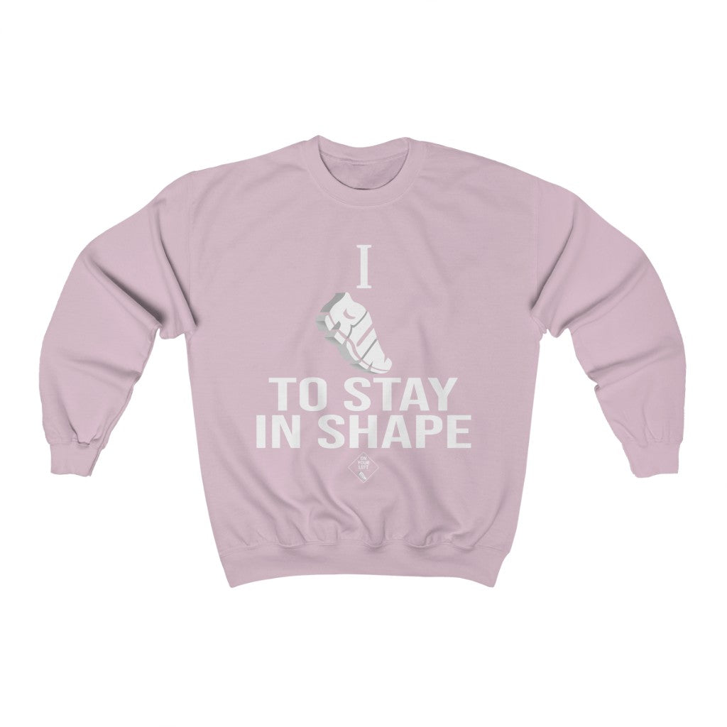 Unisex Heavy Blend™ Crewneck Sweatshirt: I RUN TO STAY IN SHAPE