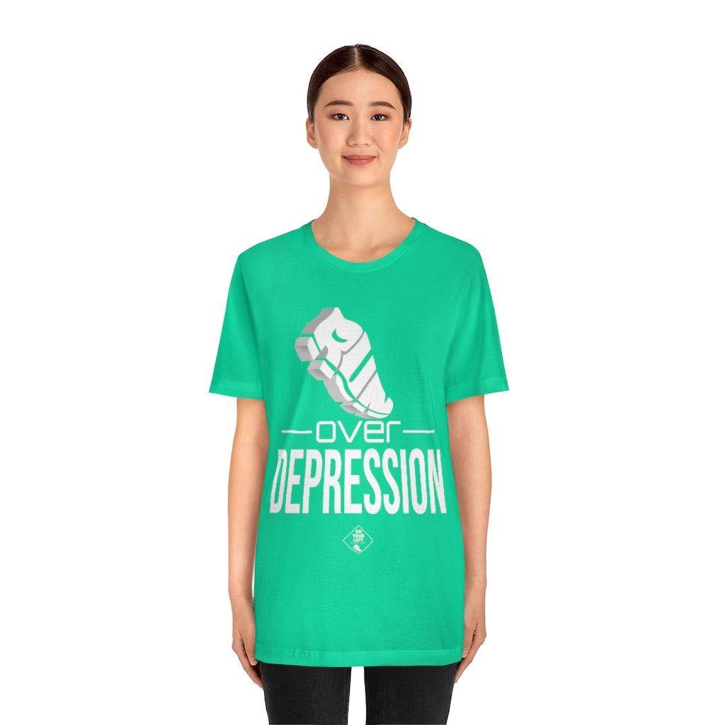 Unisex Jersey Short Sleeve Tee: RUN over Depression