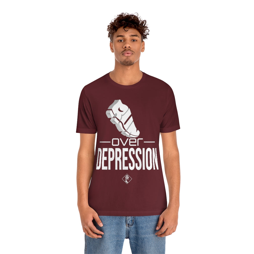 Unisex Jersey Short Sleeve Tee: RUN over Depression