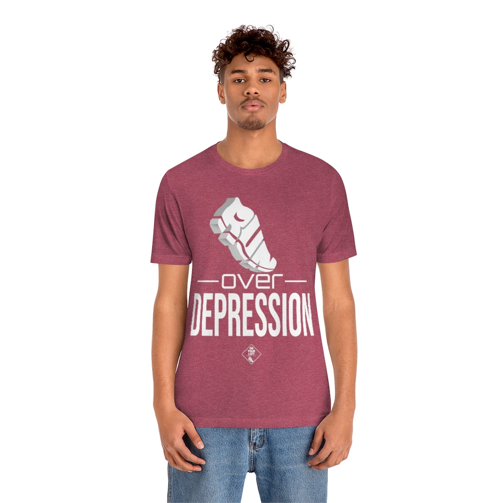 Unisex Jersey Short Sleeve Tee: RUN over Depression