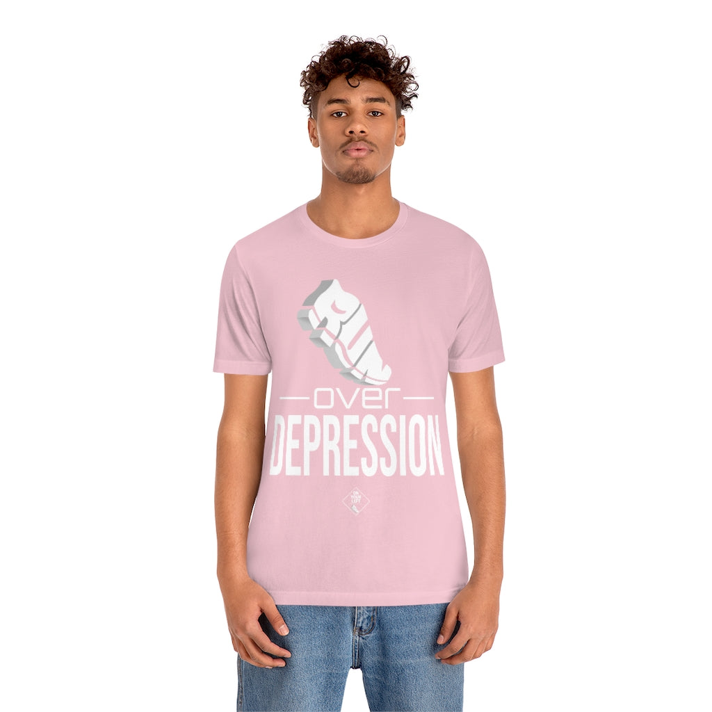 Unisex Jersey Short Sleeve Tee: RUN over Depression