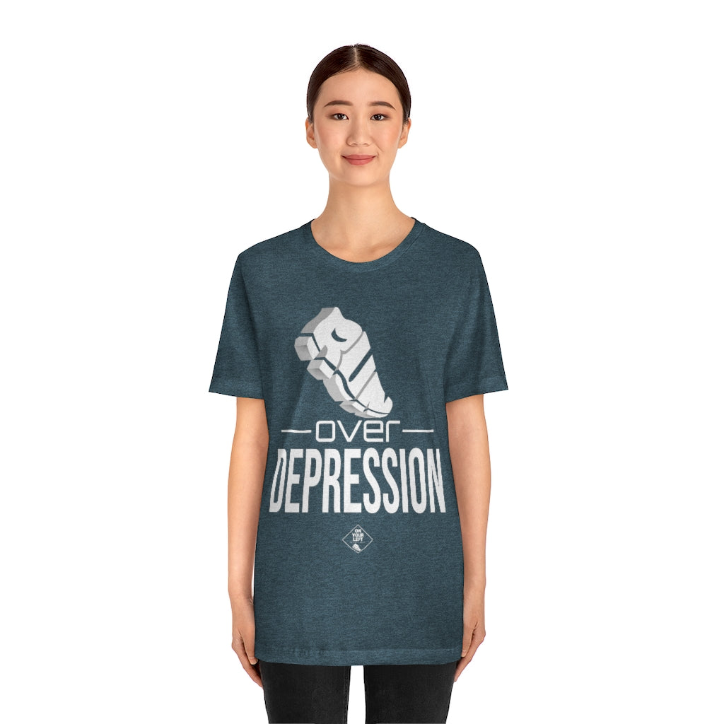 Unisex Jersey Short Sleeve Tee: RUN over Depression