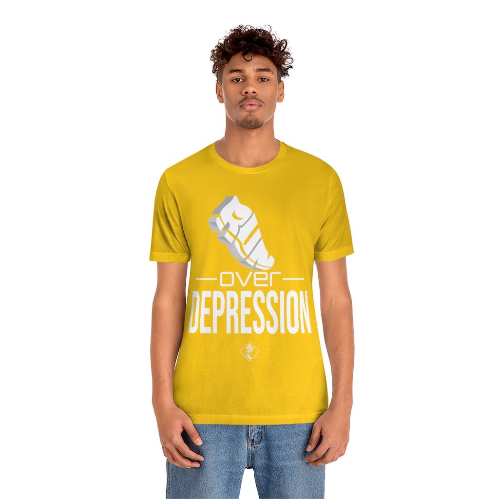 Unisex Jersey Short Sleeve Tee: RUN over Depression