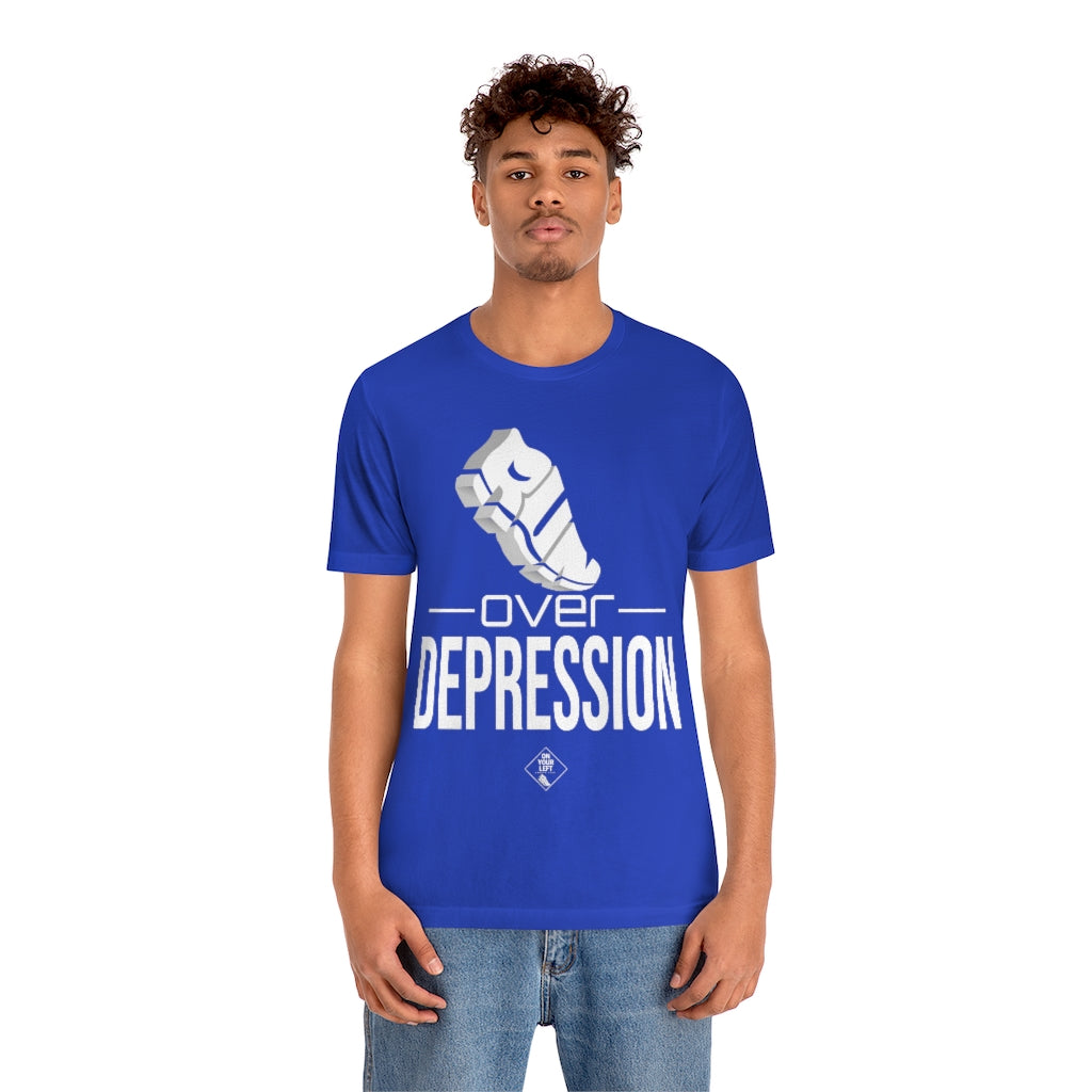 Unisex Jersey Short Sleeve Tee: RUN over Depression