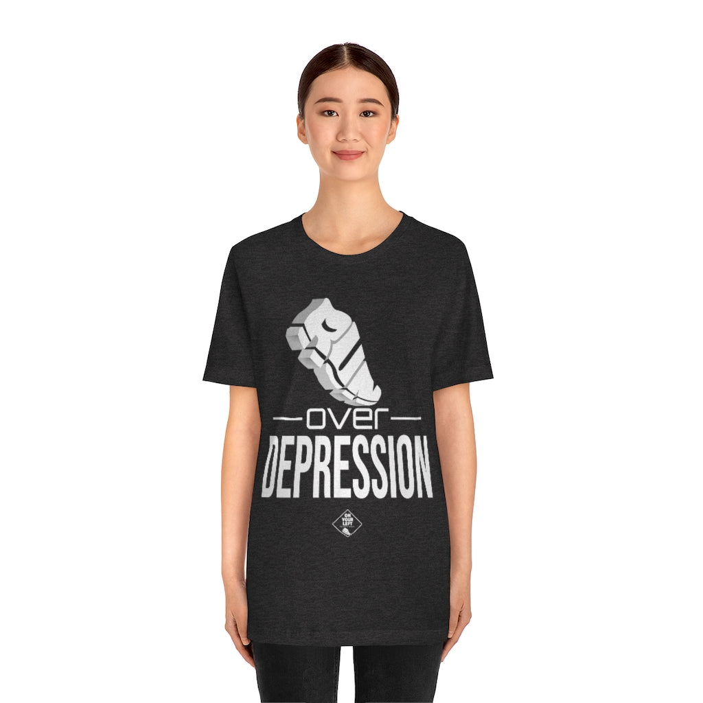 Unisex Jersey Short Sleeve Tee: RUN over Depression