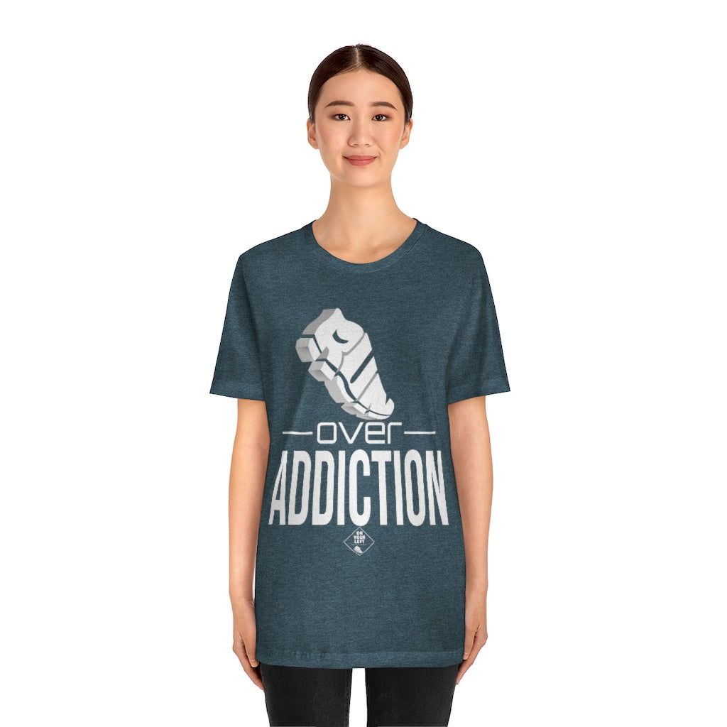 Unisex Jersey Short Sleeve Tee: RUN over Addiction