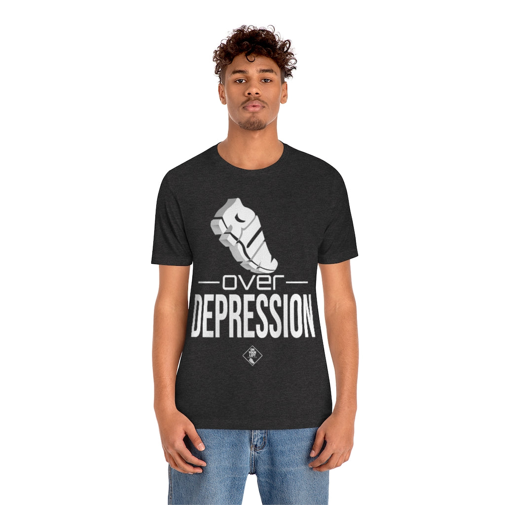 Unisex Jersey Short Sleeve Tee: RUN over Depression