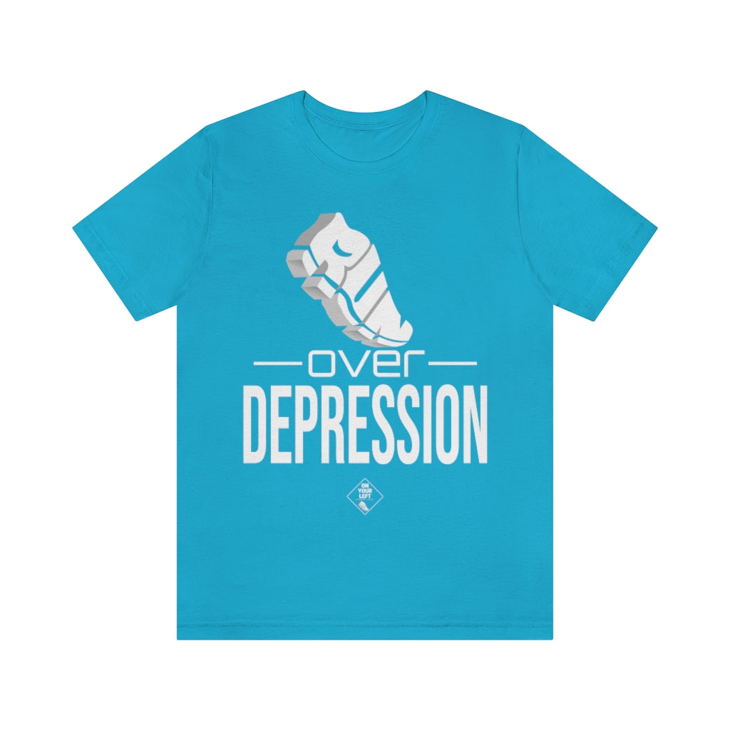 Unisex Jersey Short Sleeve Tee: RUN over Depression