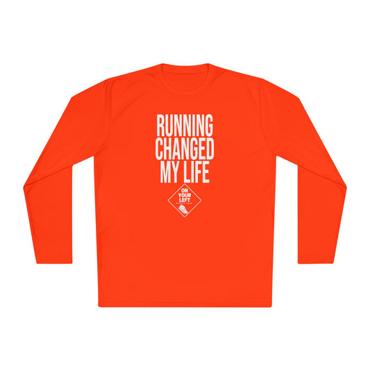 Unisex Jersey Long Sleeve Tee: RUNNING CHANGED MY LIFE