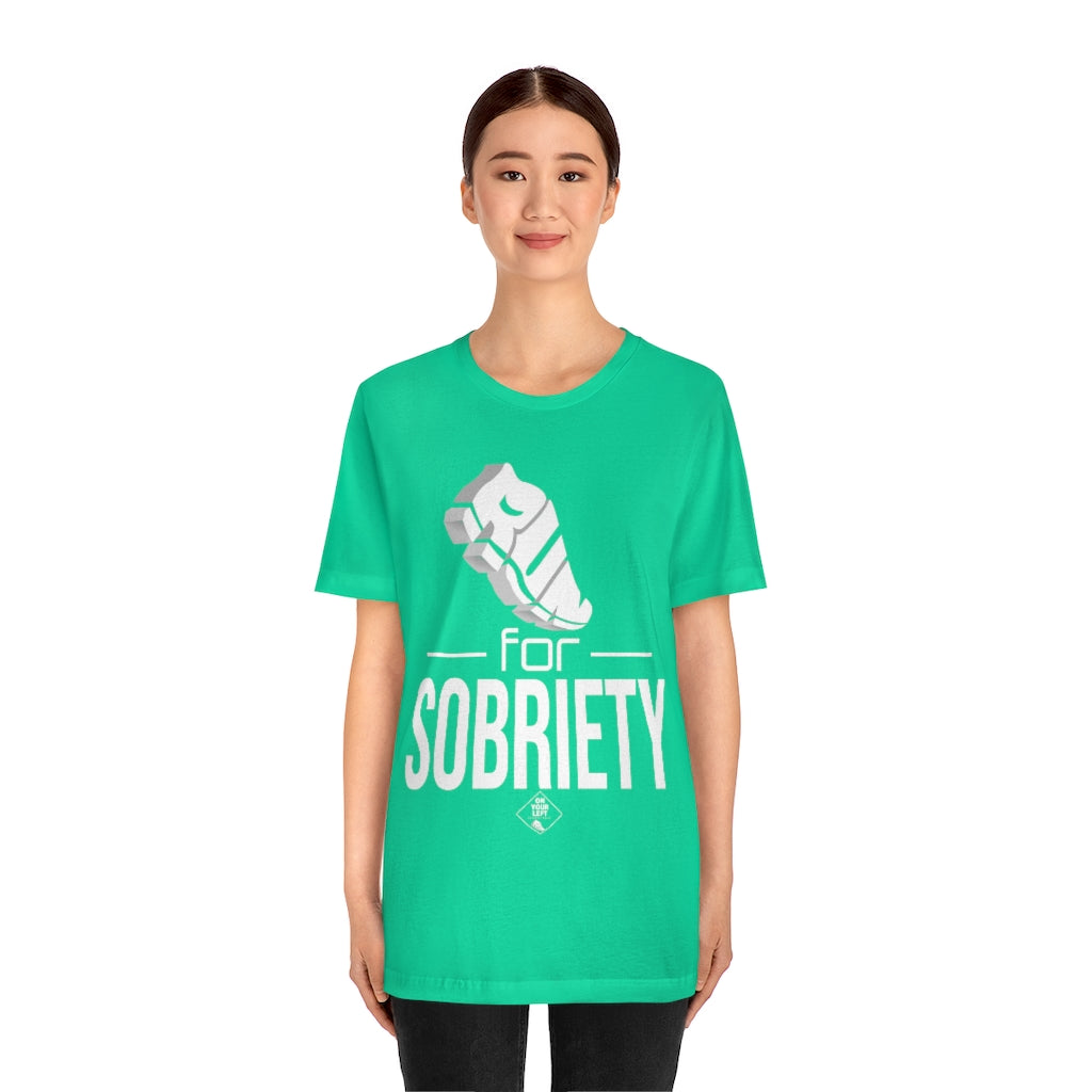 Unisex Jersey Short Sleeve Tee:  RUN for Sobriety