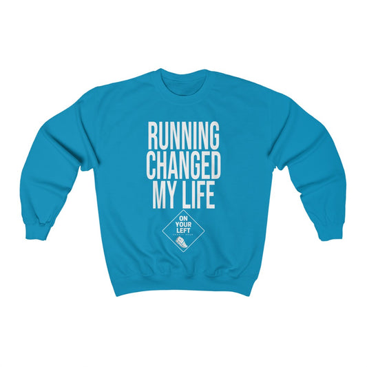 Unisex Heavy Blend™ Crewneck Sweatshirt: RUNNING CHANGED MY LIFE