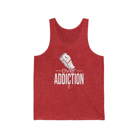 Unisex Jersey Tank: RUN over Addiction