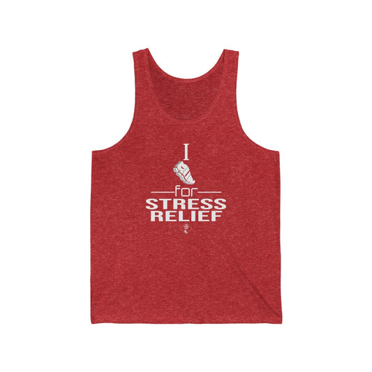 Unisex Jersey Tank: I RUN for Stress Relief