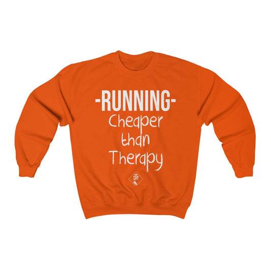 Unisex Heavy Blend™ Crewneck Sweatshirt: RUNNING - Cheaper Than Therapy