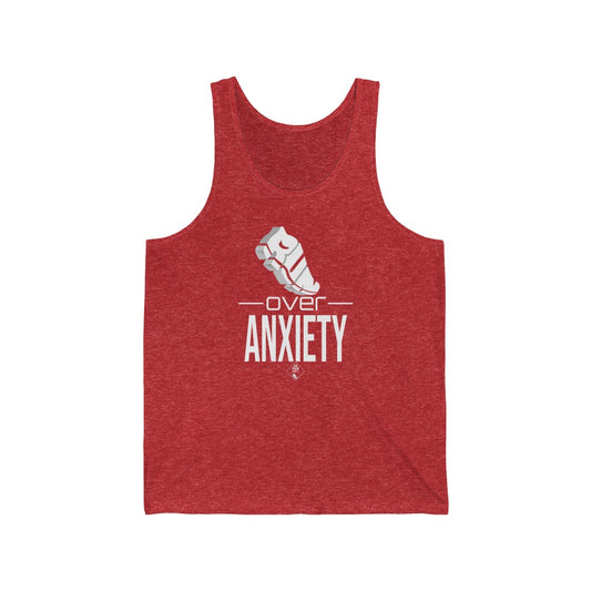 Unisex Jersey Tank: RUN over Anxiety