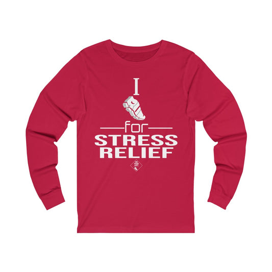 Unisex Jersey Long Sleeve Tee: I RUN for Stress Relief