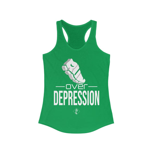 Women's Ideal Racerback Tank: RUN over Depression