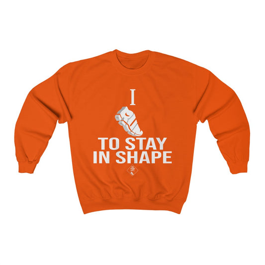 Unisex Heavy Blend™ Crewneck Sweatshirt: I RUN TO STAY IN SHAPE