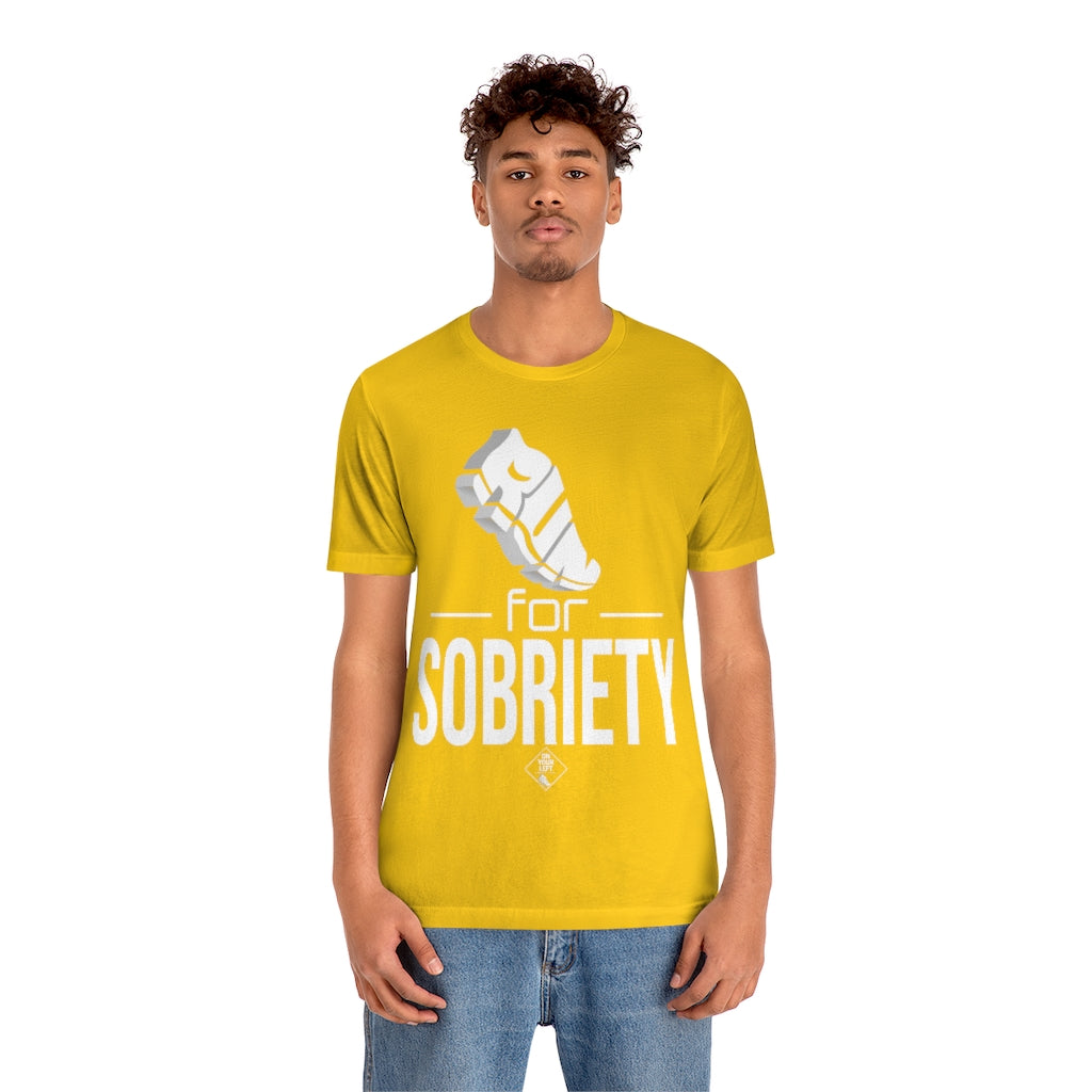 Unisex Jersey Short Sleeve Tee:  RUN for Sobriety