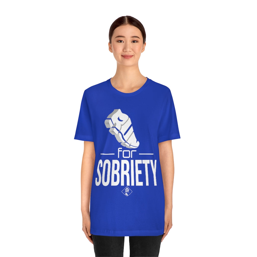 Unisex Jersey Short Sleeve Tee:  RUN for Sobriety